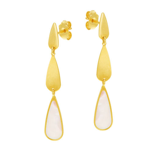 Boucles d'oreilles en or jaune et nacre