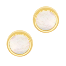 Boucles d'oreilles en or jaune et nacre