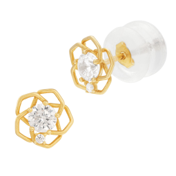 Boucles d'oreilles en or jaune et oxydes de zirconium