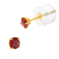 Boucles d'oreilles en or jaune et oxyde de zirconium