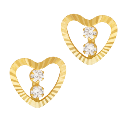 Boucles d'oreilles en or jaune et oxydes de zirconium