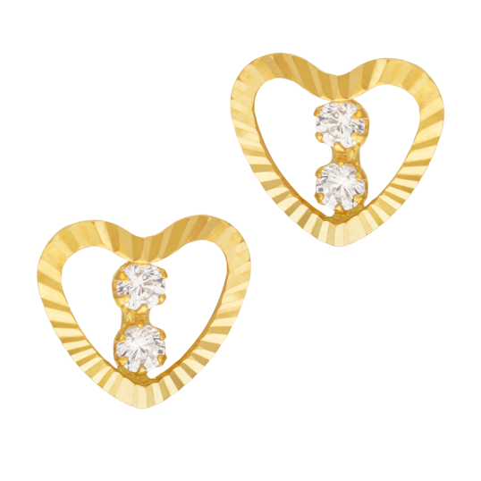 Boucles d'oreilles en or jaune et oxydes de zirconium