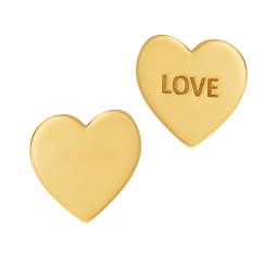 Boucles d'oreilles en or jaune, coeur