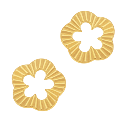 Boucles d'oreilles en or jaune, fleur