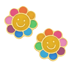 Boucles d'oreilles en or jaune et laque