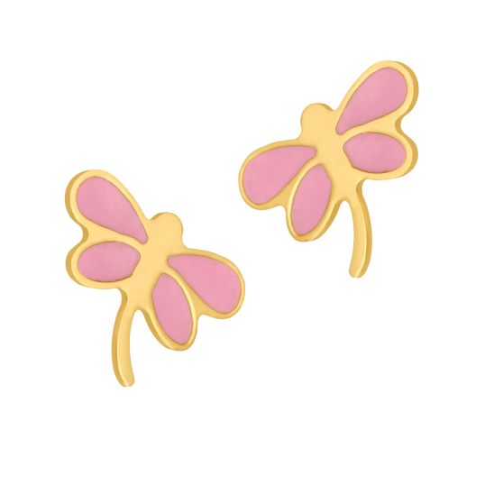 Boucles d'oreilles en or jaune et laque