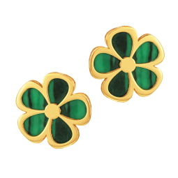Boucles d'oreilles en or jaune et résine