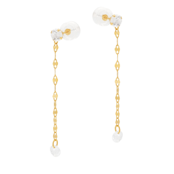 Boucles d'oreilles en or jaune et oxydes de zirconium