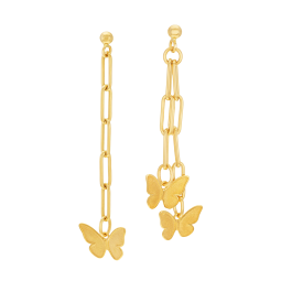 Boucles d'oreilles en or jaune, papillons
