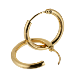 Créoles en or jaune, diamètre 20 mm, fil 25/10