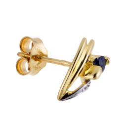 Boucles d'oreilles en or rhodié, saphir