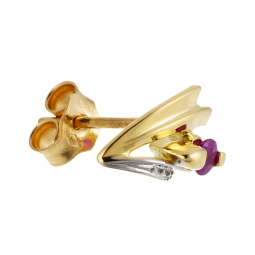 Boucles d'oreilles en or rhodié, rubis.