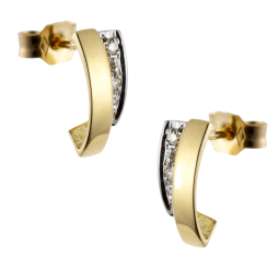 Boucles d'oreilles en or rhodié, diamants