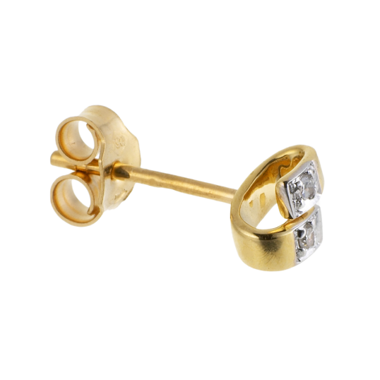 Boucles d'oreilles en or rhodié, diamants