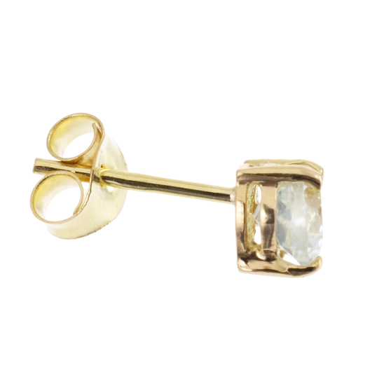 Boucles d'oreilles en or jaune, aigue-marine.