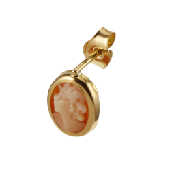 Boucles d'oreille en or jaune et camée