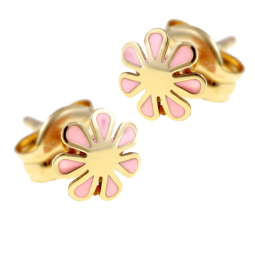 Boucles d'oreille en or jaune, laque