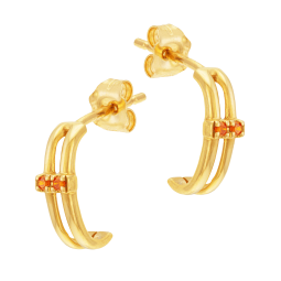 Boucles d'oreilles en or jaune et oxydes de zirconium