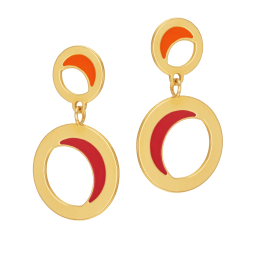 Boucles d'oreilles en or jaune et laque
