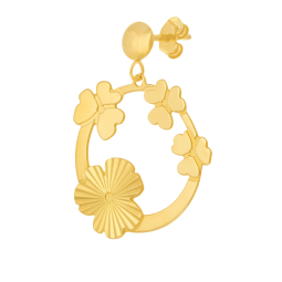 Boucles d'oreilles en or jaune, fleurs