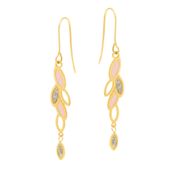 Boucles d'oreilles en or jaune et laque pailletée