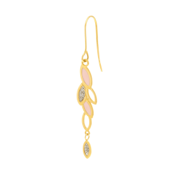 Boucles d'oreilles en or jaune et laque pailletée