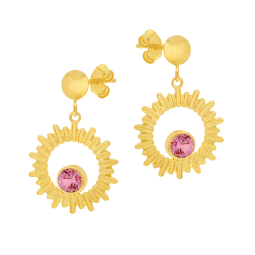 Boucles d'oreilles en or jaune et oxyde de zirconium