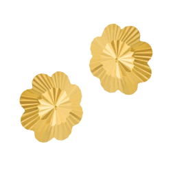 Boucles d'oreilles en or jaune, fleurs