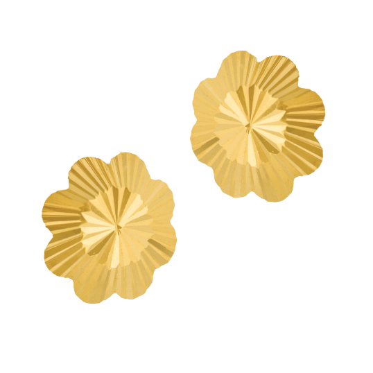 Boucles d'oreilles en or jaune, fleurs