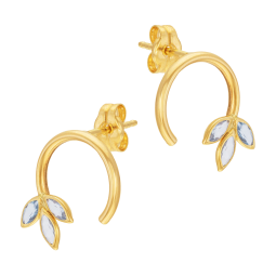 Boucles d'oreilles en or jaune et oxydes de zirconium