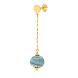 Boucles d'oreilles en or jaune et verre de Venise