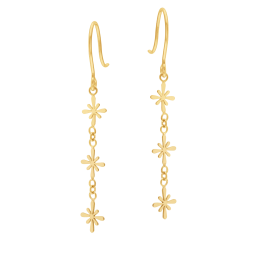 Boucles d'oreilles en or jaune, fleurs