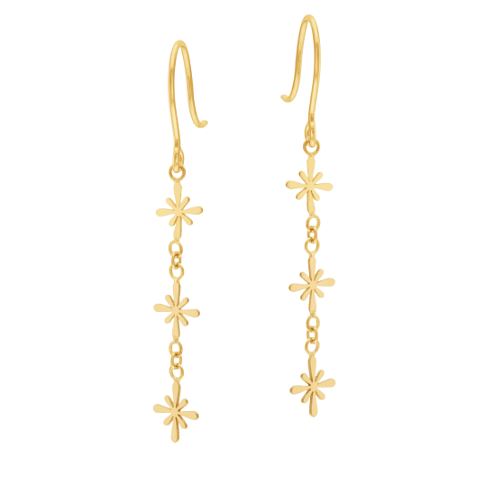 Boucles d'oreilles en or jaune, fleurs