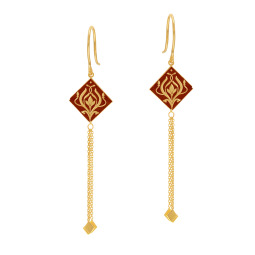 Boucles d'oreilles en or jaune et laque 