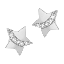 Boucles d'oreilles or gris et oxydes de zirconium 