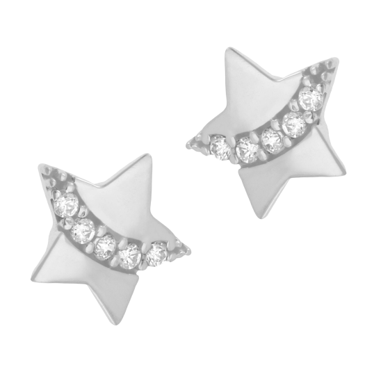 Boucles d'oreilles or gris et oxydes de zirconium 