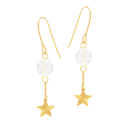 Boucles d'oreilles en or jaune et oxyde de zirconium