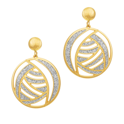 Boucles d'oreilles en or jaune et laque pailletée