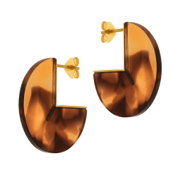 Boucles d'oreilles en or jaune et acétate