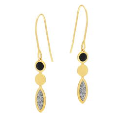 Boucles d'oreilles en or jaune et laque 
