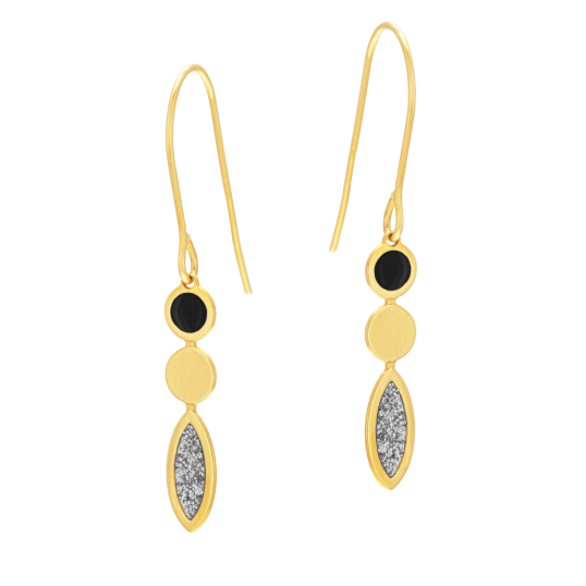 Boucles d'oreilles en or jaune et laque 