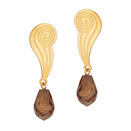 Boucles d'oreilles en or jaune et oxyde de zirconium