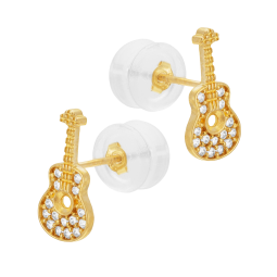 Boucles d'oreilles en or jaune et oxydes de zirconium