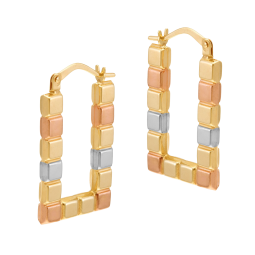 Boucles d'oreilles en or jaune et rhodié 
