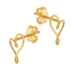 Boucles d'oreilles en or jaune, coeur