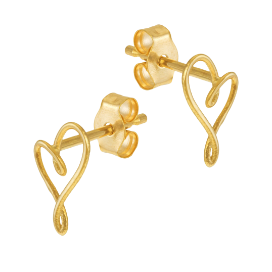 Boucles d'oreilles en or jaune, coeur