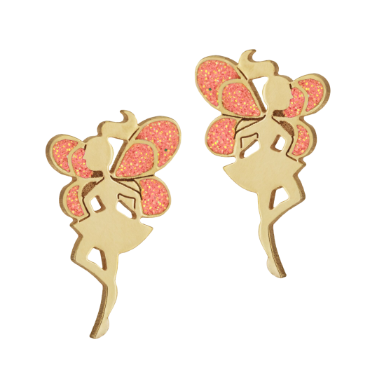 Boucles d'oreilles en or jaune et laque