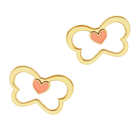 Boucles d'oreilles en or jaune et laque
