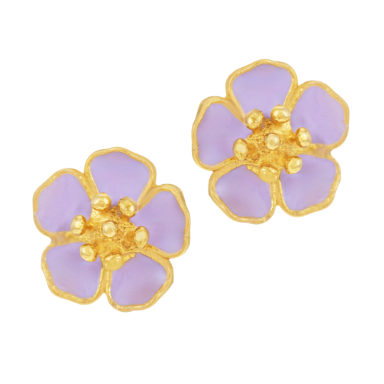 Boucles d'oreilles en or jaune et laque