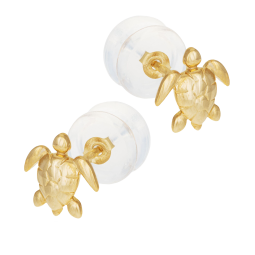 Boucles d'oreilles en or jaune, tortue 